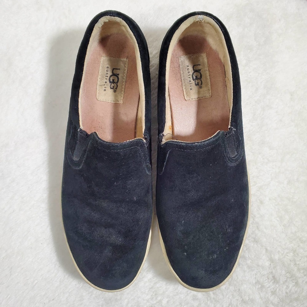 UGG Australia Fierce Slip On Leather Suede Loafer Flats Black Size 7.5 - Picture 3 of 12